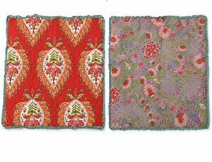 Dena Home Euro Pillow Shams Set of 2 Quilted Cotton Paisley Floral 26x26